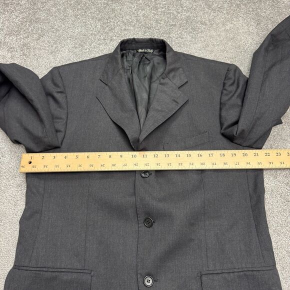 Ermenegildo Zegna Trofeo Suit Blazer Jacket Men 42R Dark Gray Double Vented Work - Picture 9 of 13